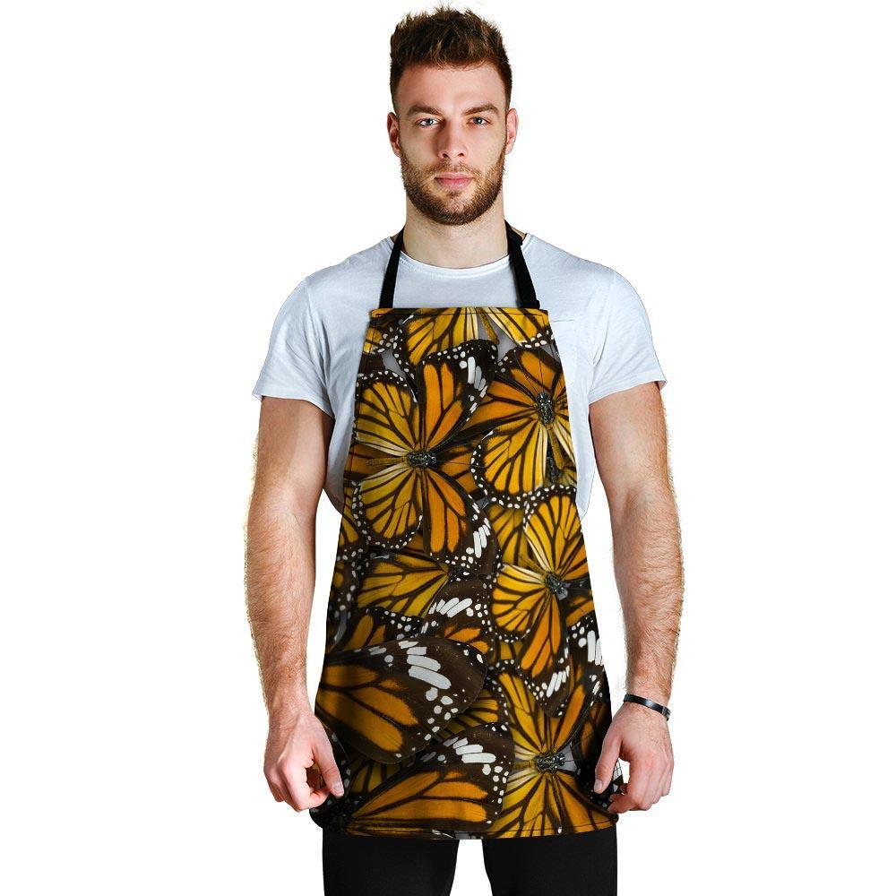 Monarch Butterfly Pattern Print Men's Apron-grizzshop