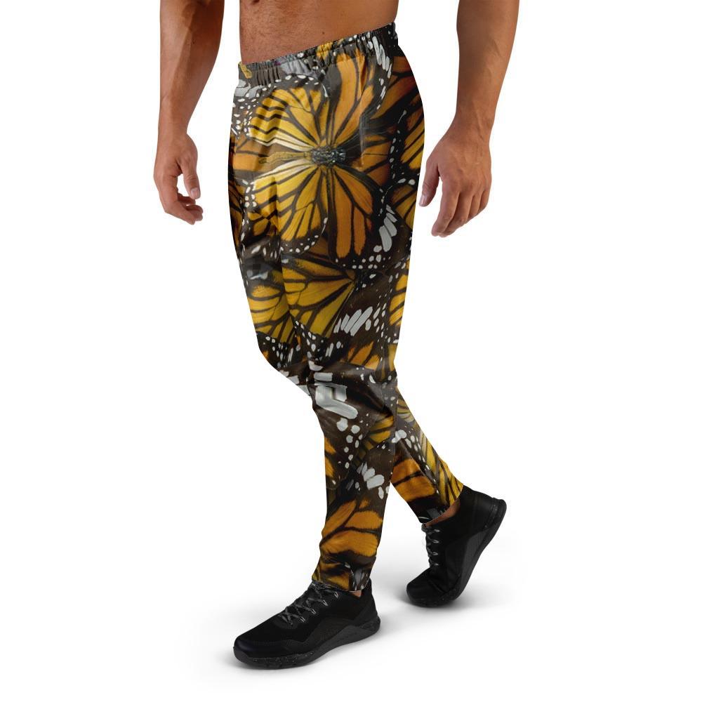 Monarch Butterfly Pattern Print Men's Joggers-grizzshop