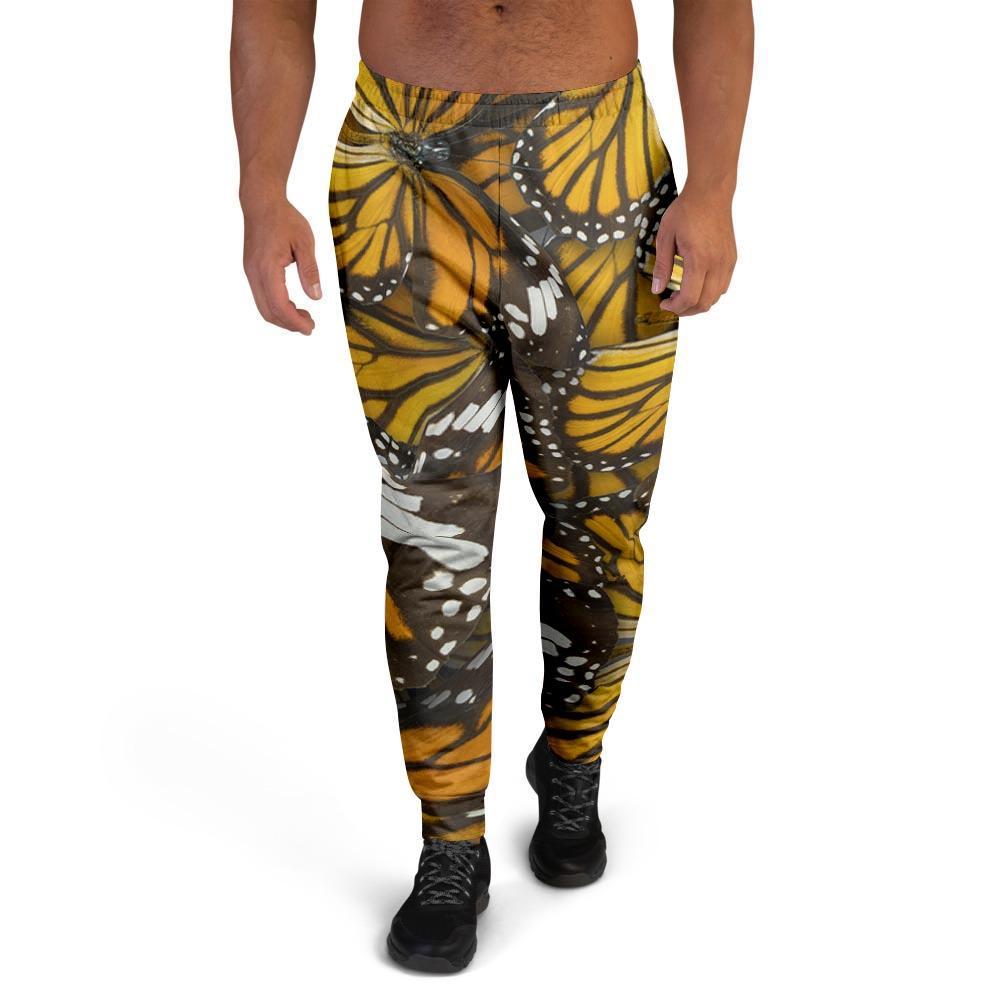 Monarch Butterfly Pattern Print Men's Joggers-grizzshop