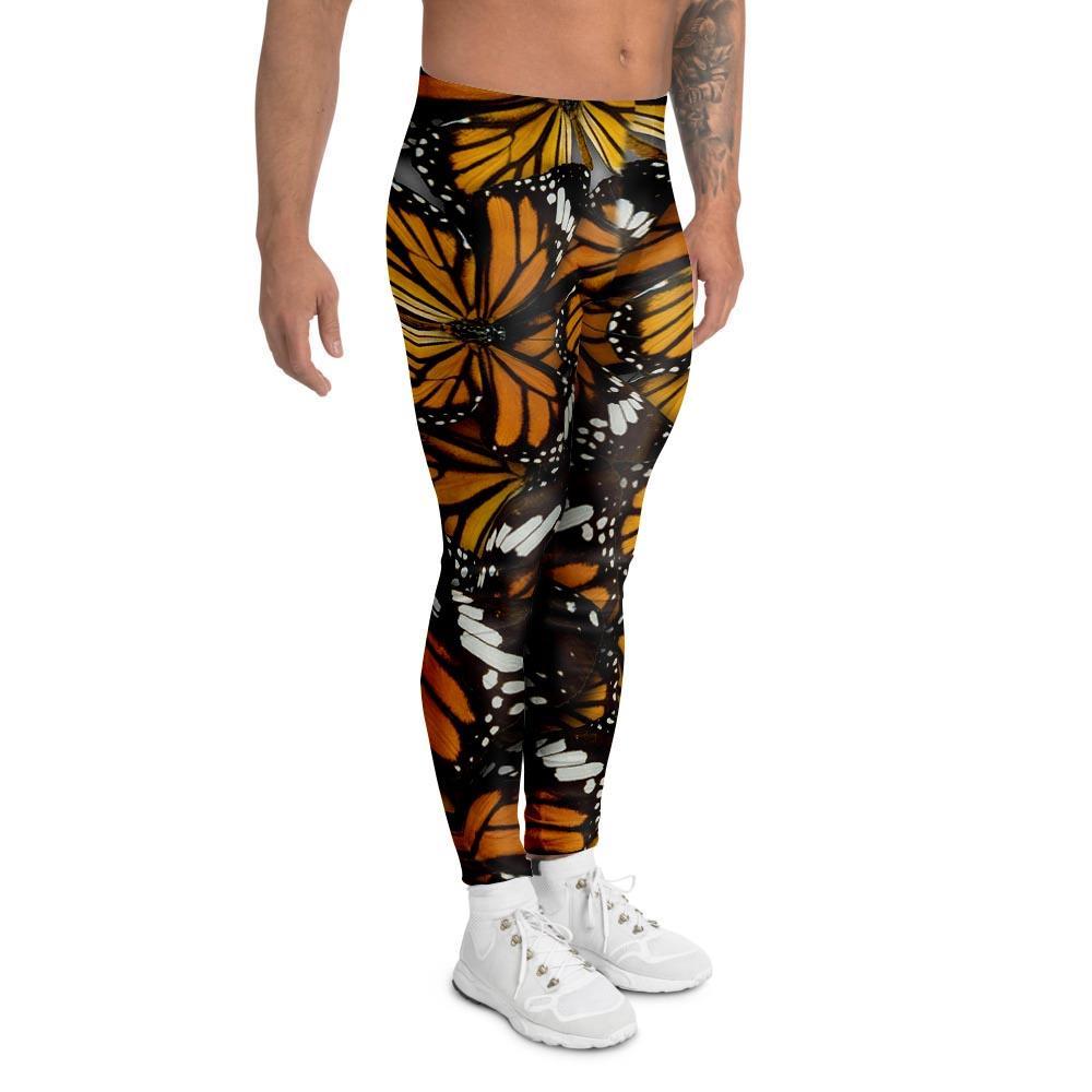 Monarch Butterfly Pattern Print Men's Leggings-grizzshop