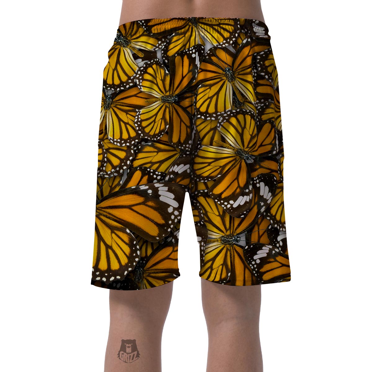 Monarch Butterfly Pattern Print Men's Shorts-grizzshop