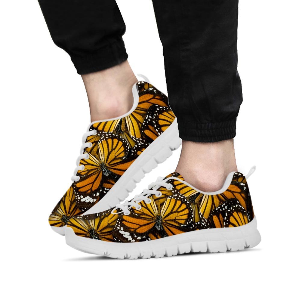 Monarch Butterfly Pattern Print Men's Sneakers-grizzshop