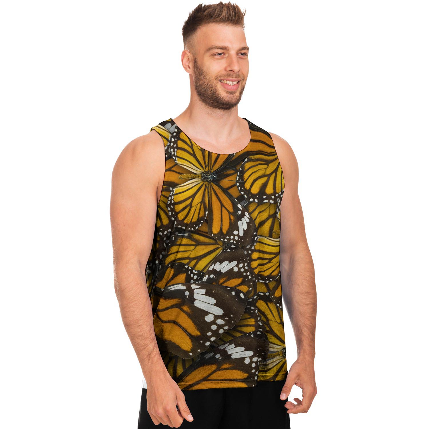 Monarch Butterfly Pattern Print Men's Tank Tops-grizzshop