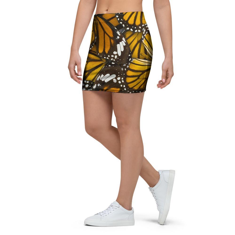 Monarch Butterfly Pattern Print Mini Skirt-grizzshop