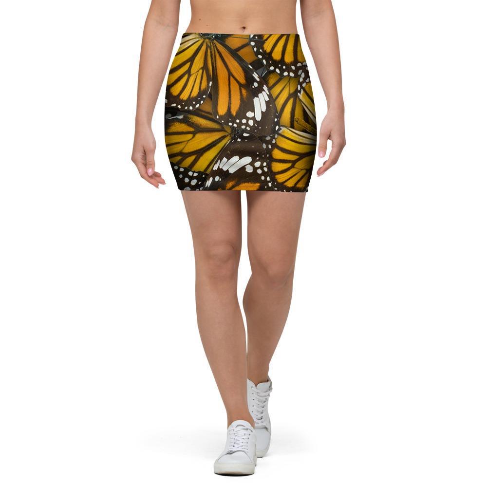 Monarch Butterfly Pattern Print Mini Skirt-grizzshop