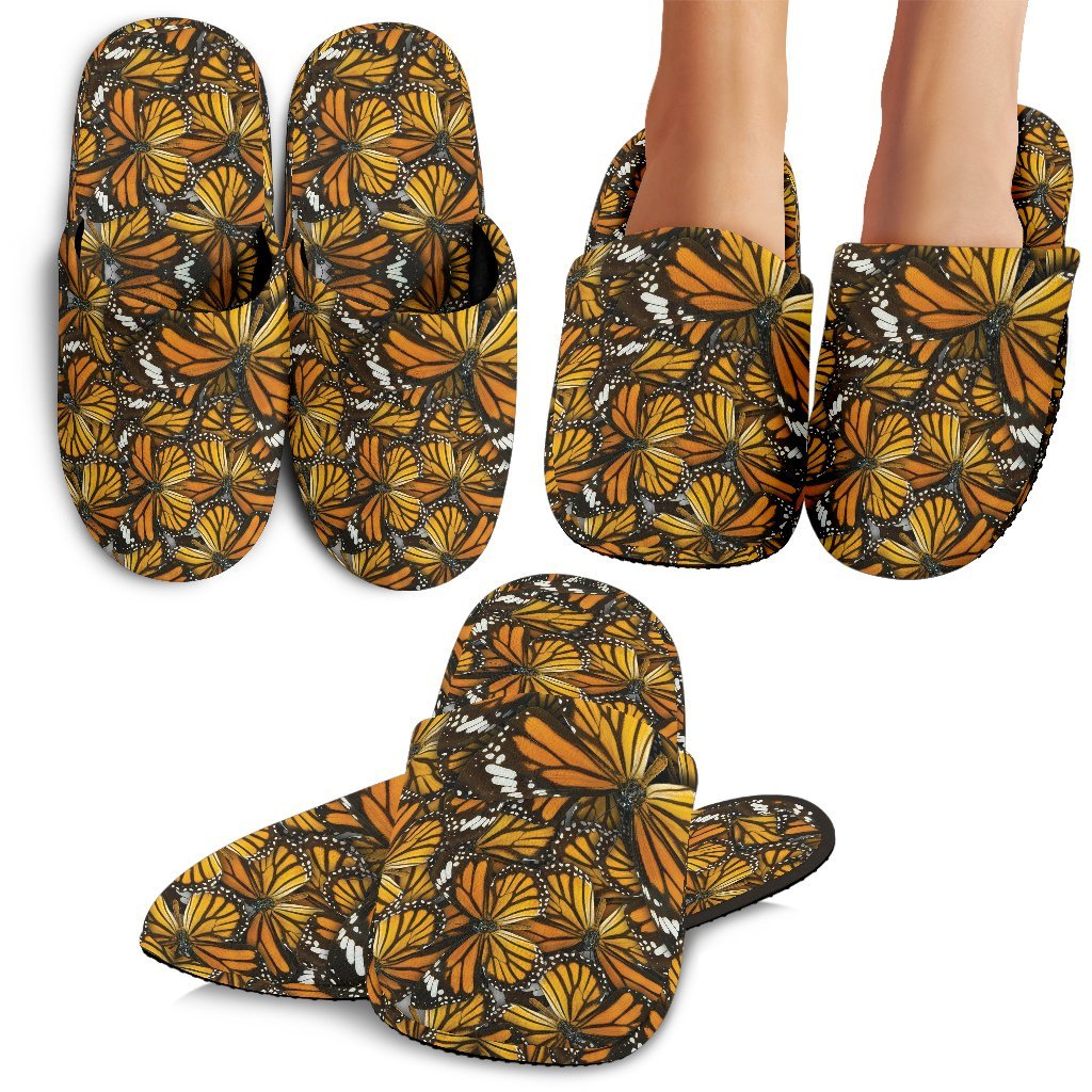 Monarch Butterfly Pattern Print Premium Home Slippers-grizzshop