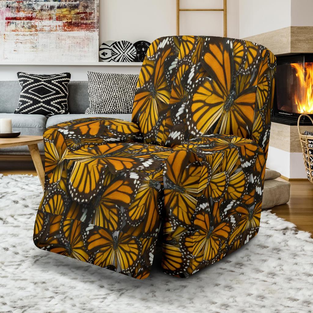 Monarch Butterfly Pattern Print Recliner Cover-grizzshop