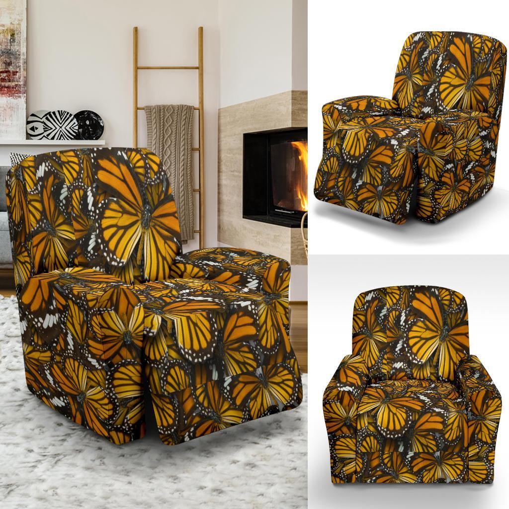 Monarch Butterfly Pattern Print Recliner Cover-grizzshop