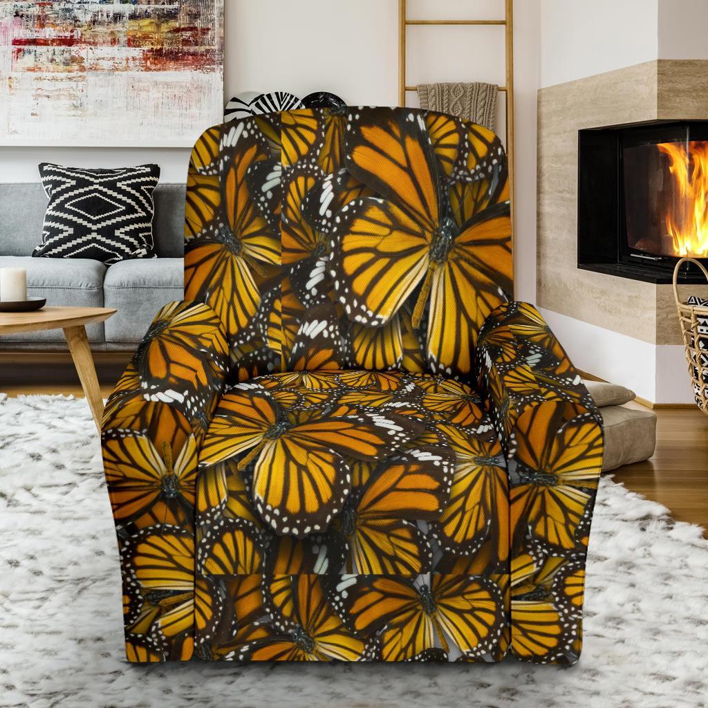 Monarch Butterfly Pattern Print Recliner Cover-grizzshop