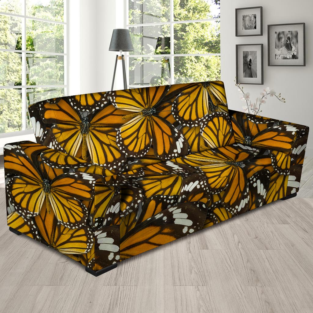 Monarch Butterfly Pattern Print Sofa Cover-grizzshop