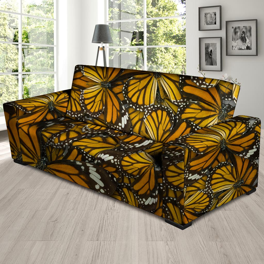 Monarch Butterfly Pattern Print Sofa Cover-grizzshop