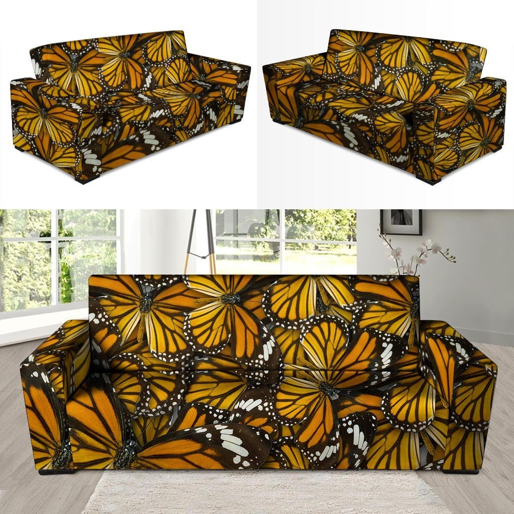 Monarch Butterfly Pattern Print Sofa Cover-grizzshop