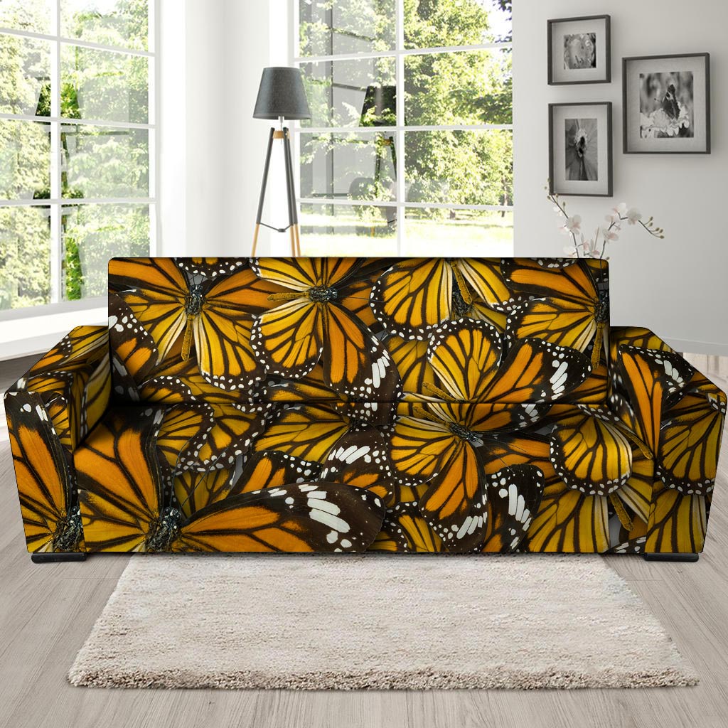 Monarch Butterfly Pattern Print Sofa Cover-grizzshop