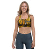 Monarch Butterfly Pattern Print Sports Bra-grizzshop