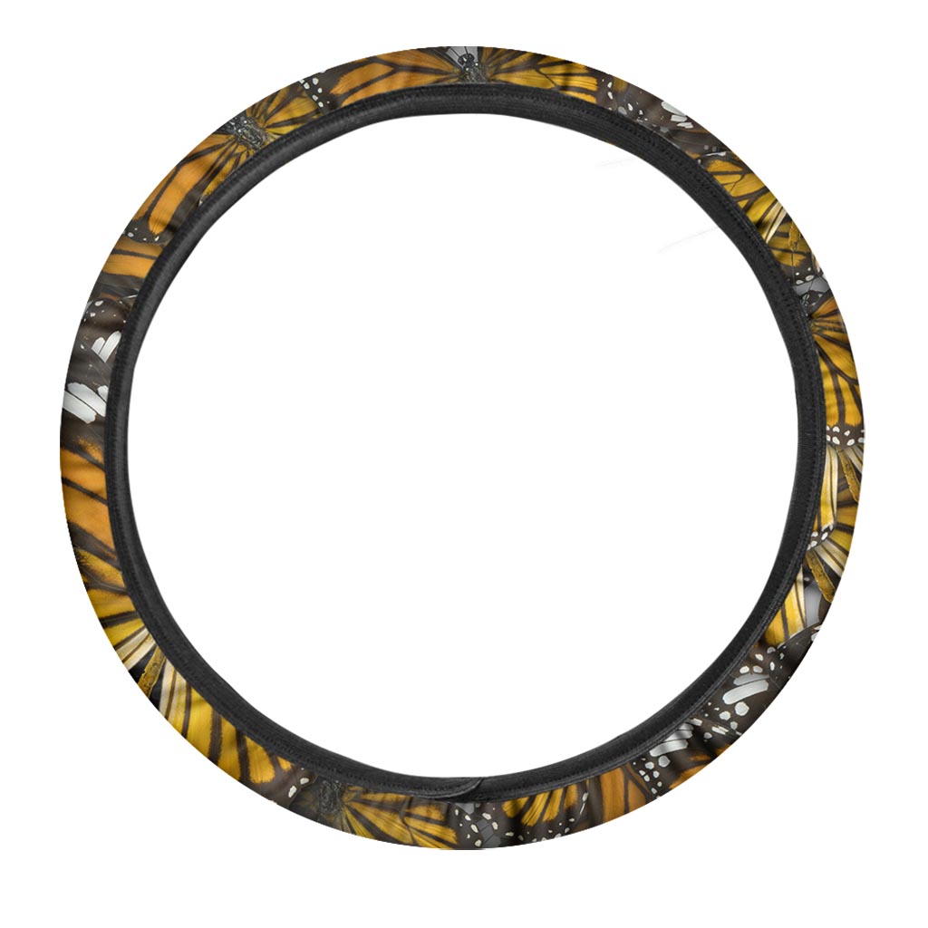 Monarch Butterfly Pattern Print Steering Wheel Cover-grizzshop