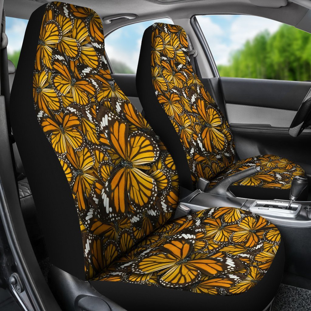 Monarch Butterfly Pattern Print Universal Fit Car Seat Cover-grizzshop