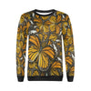 Monarch Butterfly Pattern Print Women Crewneck Sweatshirt-grizzshop