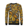 Monarch Butterfly Pattern Print Women Crewneck Sweatshirt-grizzshop