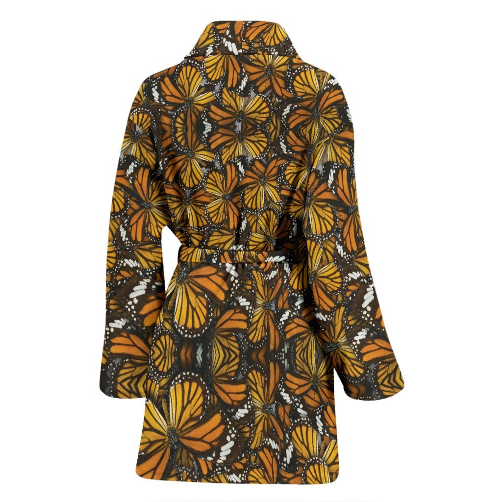 Monarch Butterfly Pattern Print Women Long Robe-grizzshop