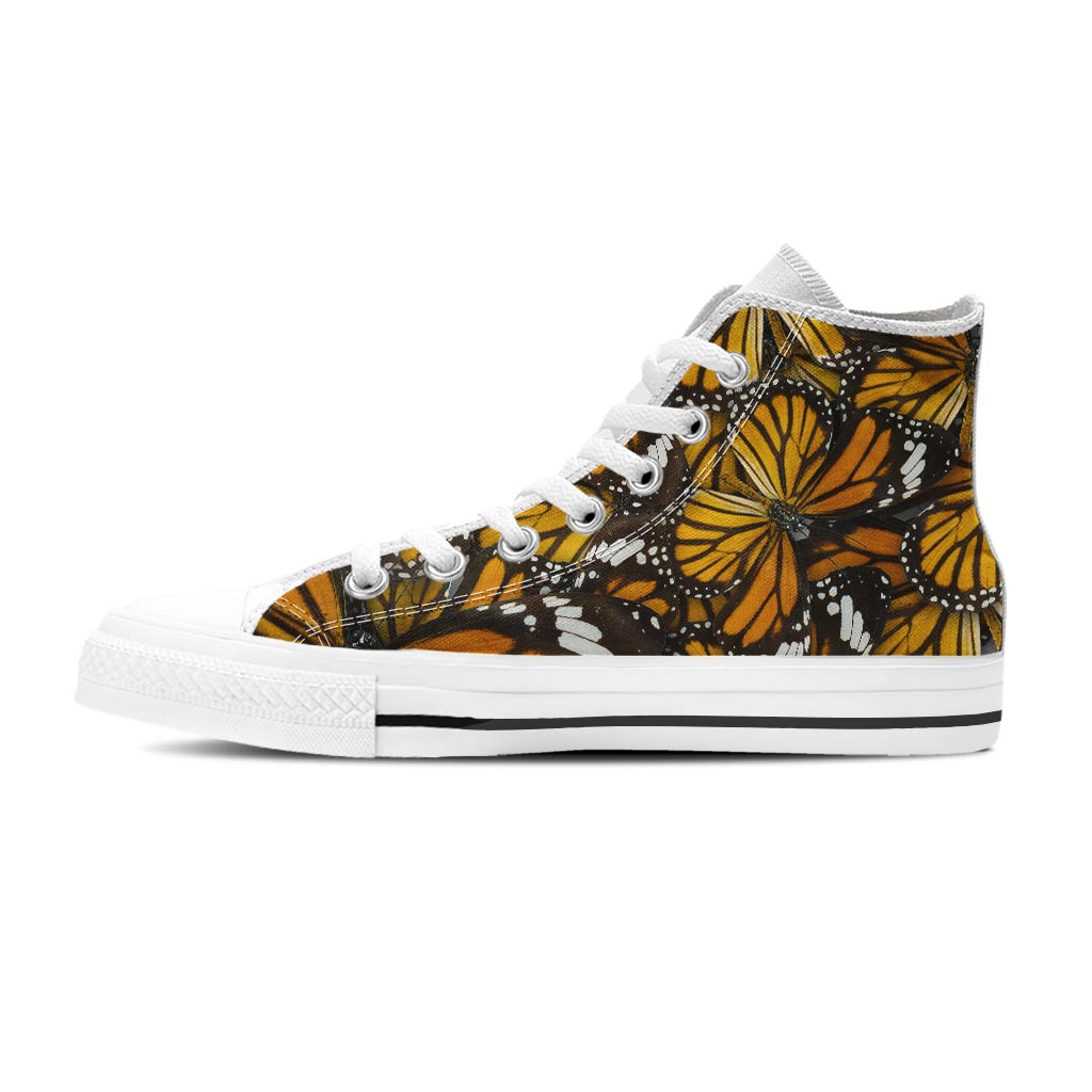 Monarch Butterfly Pattern Print Women's High Top Shoes-grizzshop