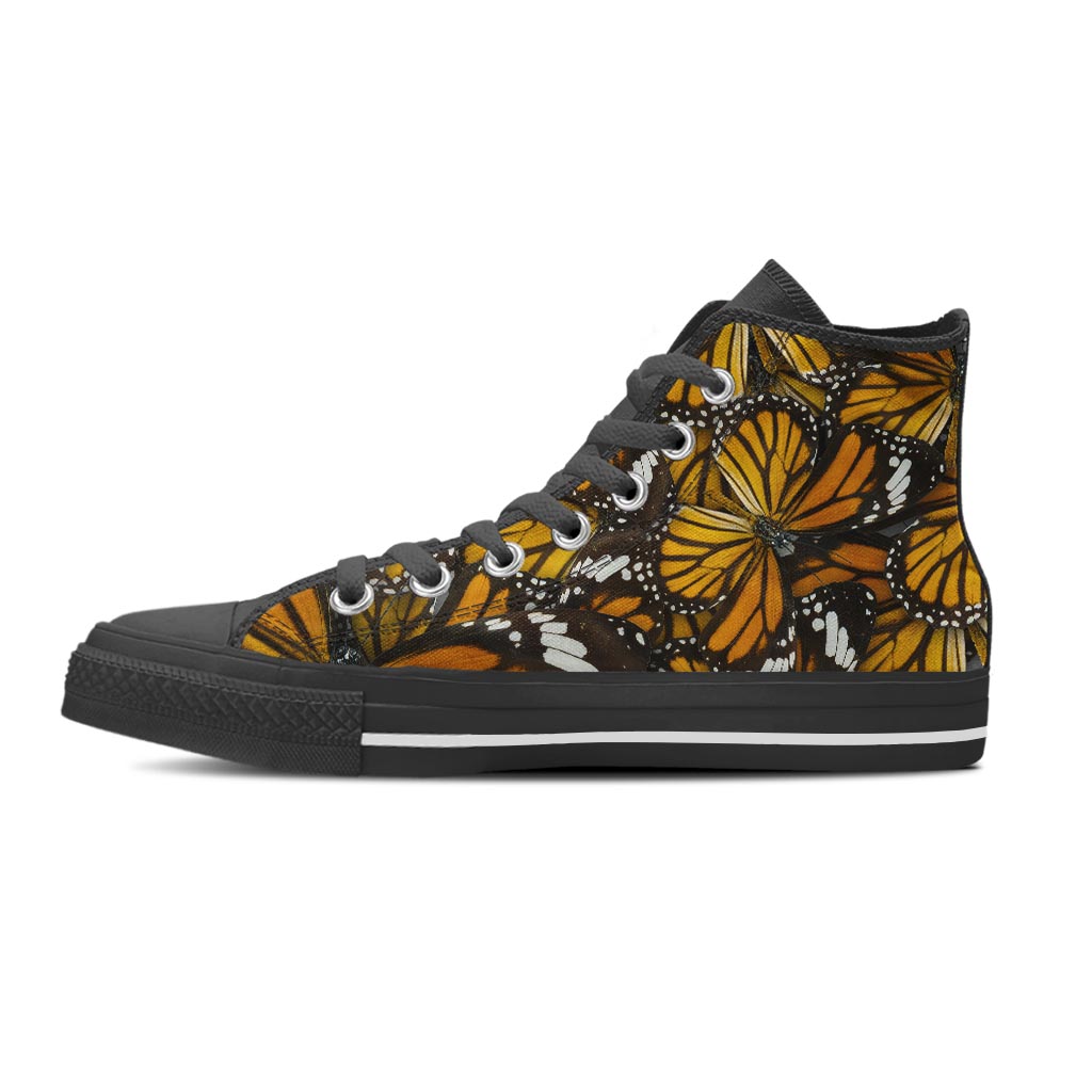 Monarch Butterfly Pattern Print Women's High Top Shoes-grizzshop