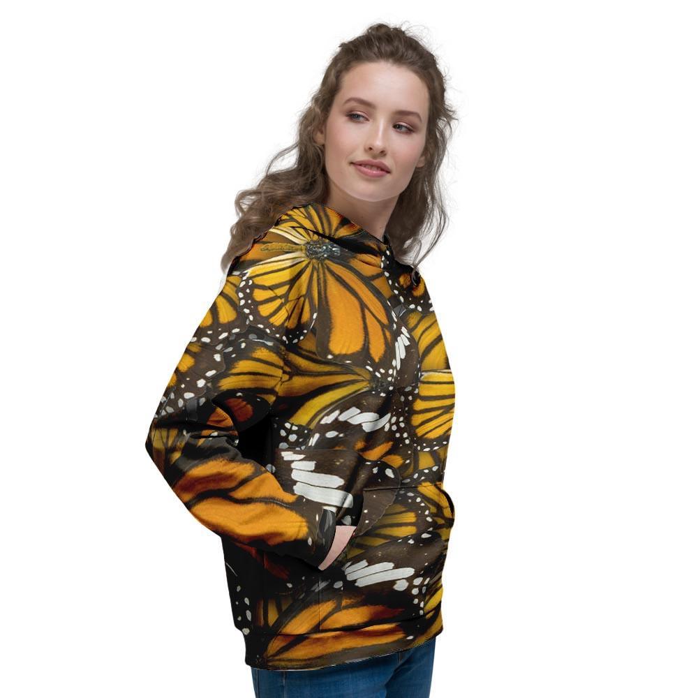 Monarch Butterfly Pattern Print Women's Hoodie-grizzshop