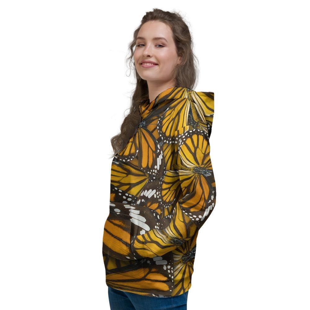 Monarch Butterfly Pattern Print Women's Hoodie-grizzshop