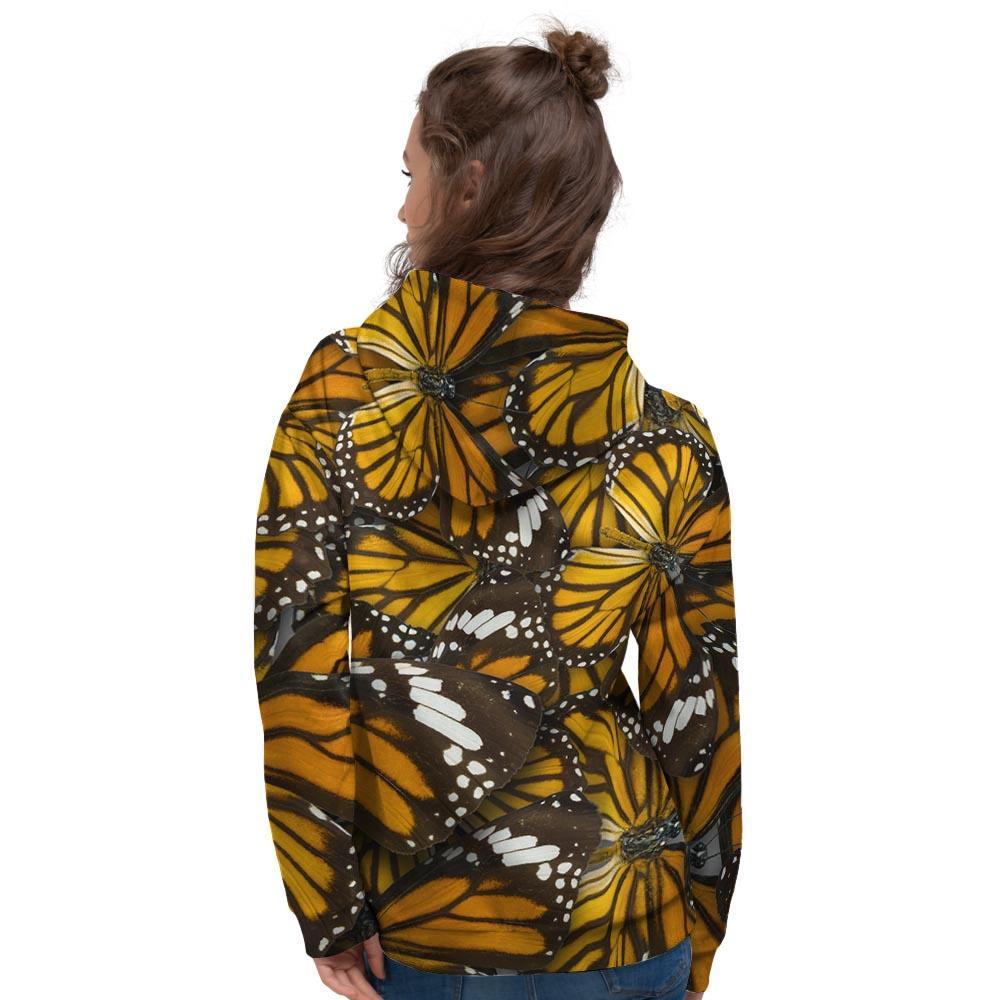 Monarch Butterfly Pattern Print Women's Hoodie-grizzshop