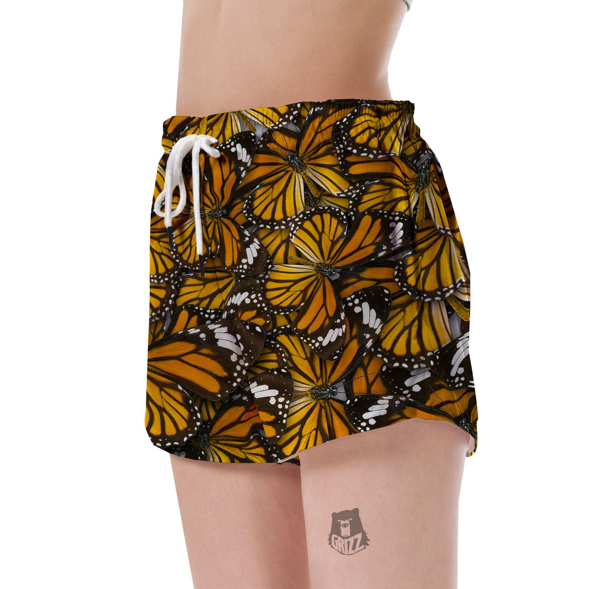 Monarch Butterfly Pattern Print Women's Shorts-grizzshop
