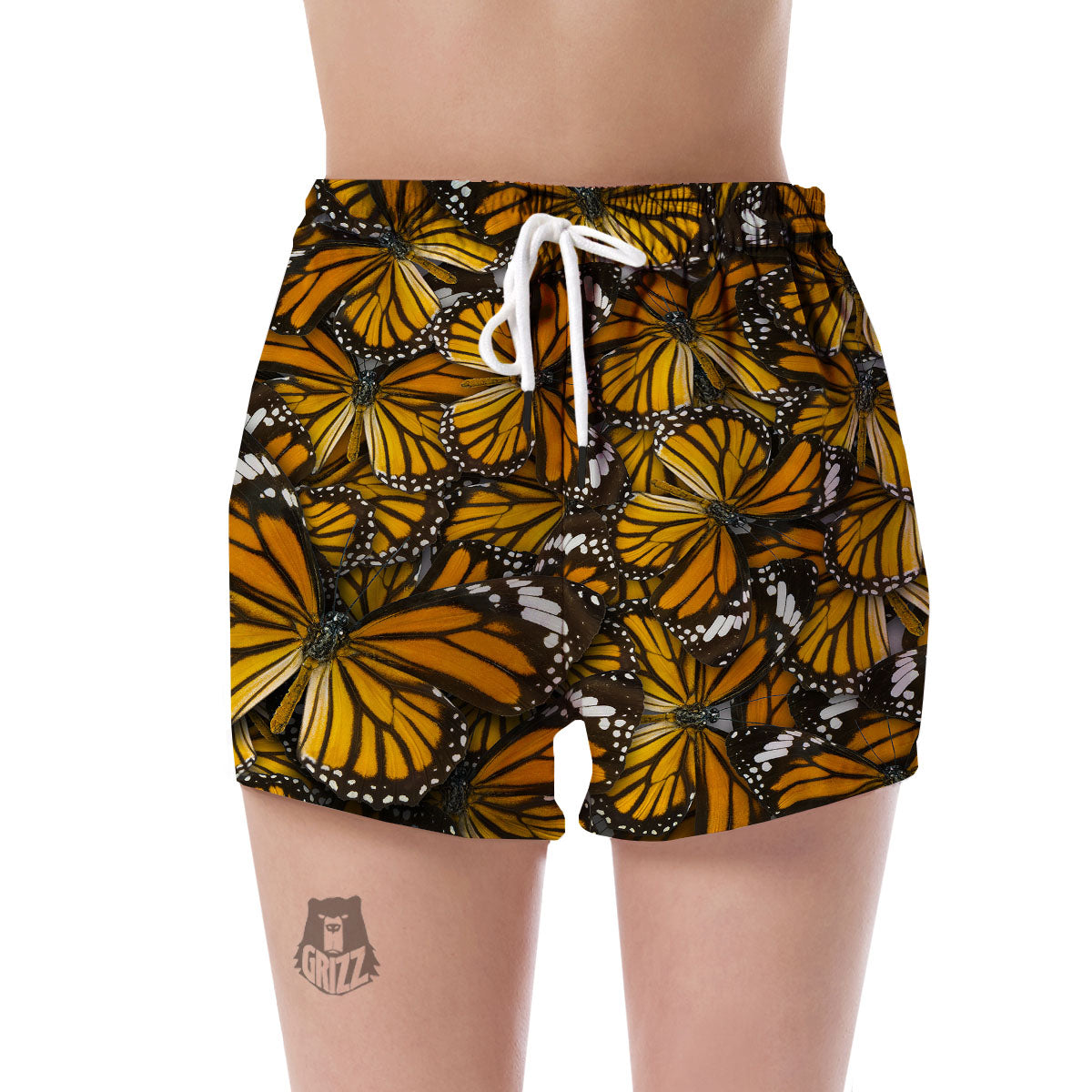 Monarch Butterfly Pattern Print Women's Shorts-grizzshop