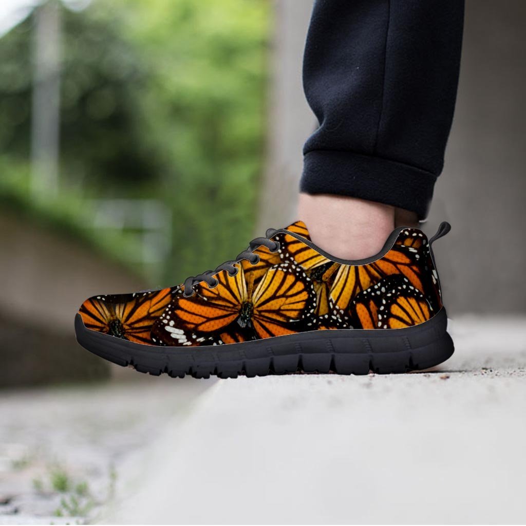 Monarch Butterfly Pattern Print Women's Sneakers-grizzshop