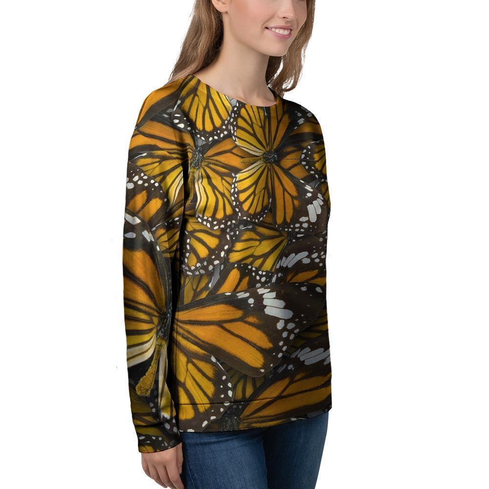 Monarch Butterfly Pattern Print Women's Sweatshirt-grizzshop