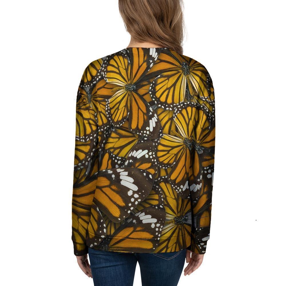 Monarch Butterfly Pattern Print Women's Sweatshirt-grizzshop