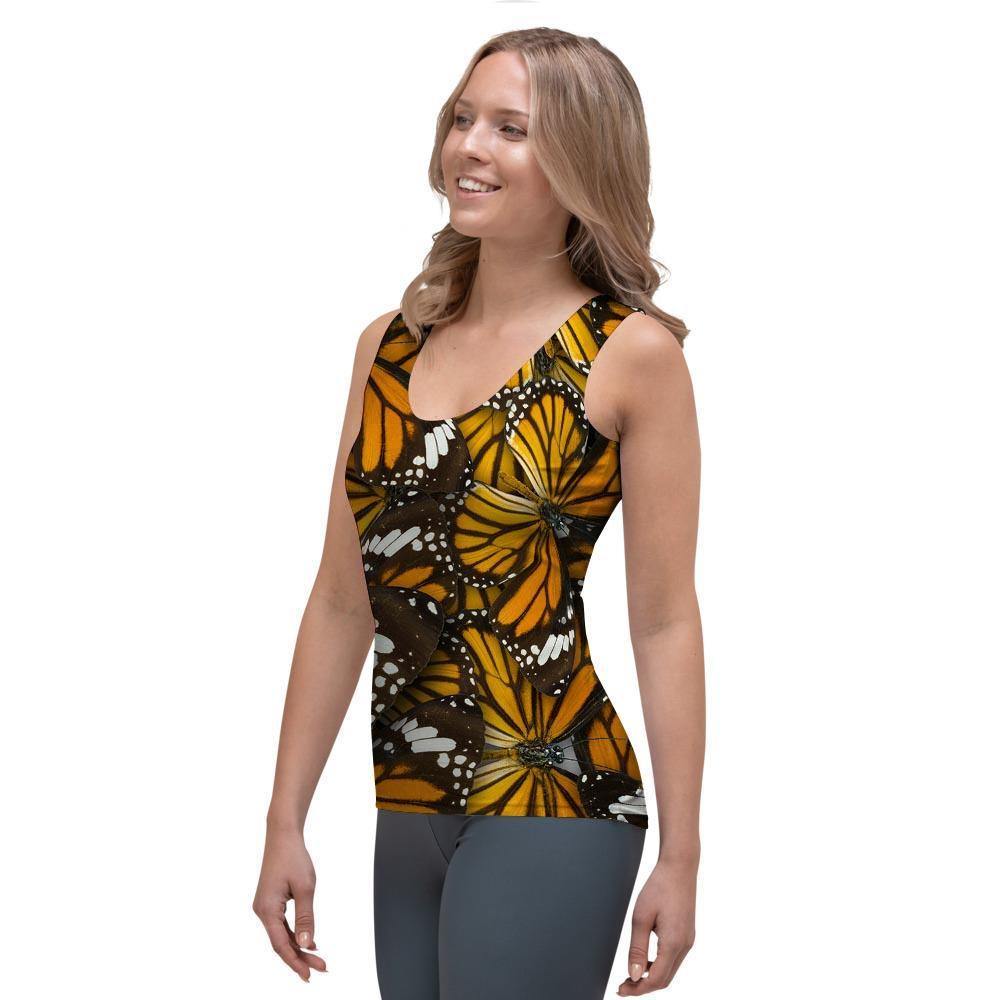 Monarch Butterfly Pattern Print Women's Tank Top-grizzshop
