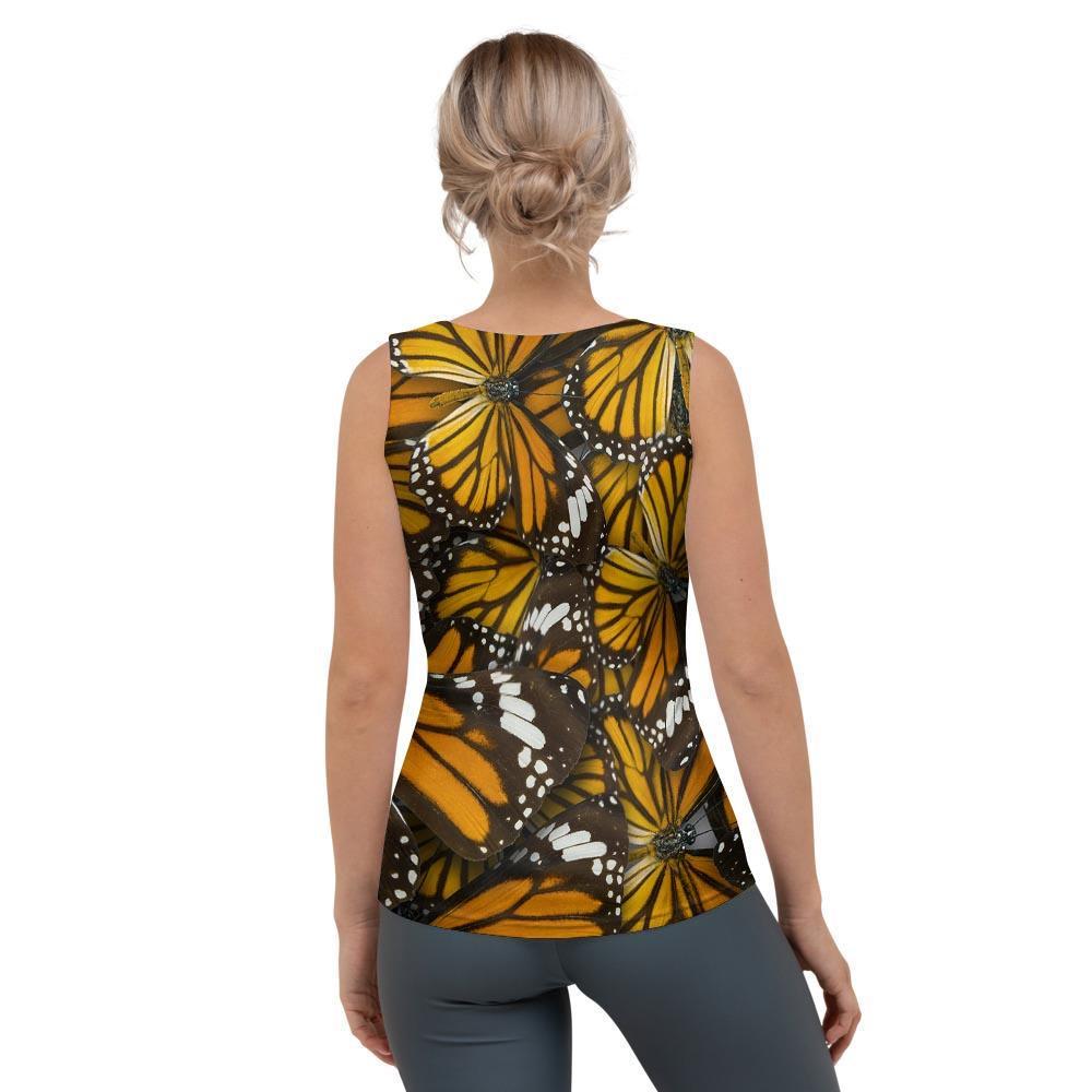 Monarch Butterfly Pattern Print Women's Tank Top-grizzshop