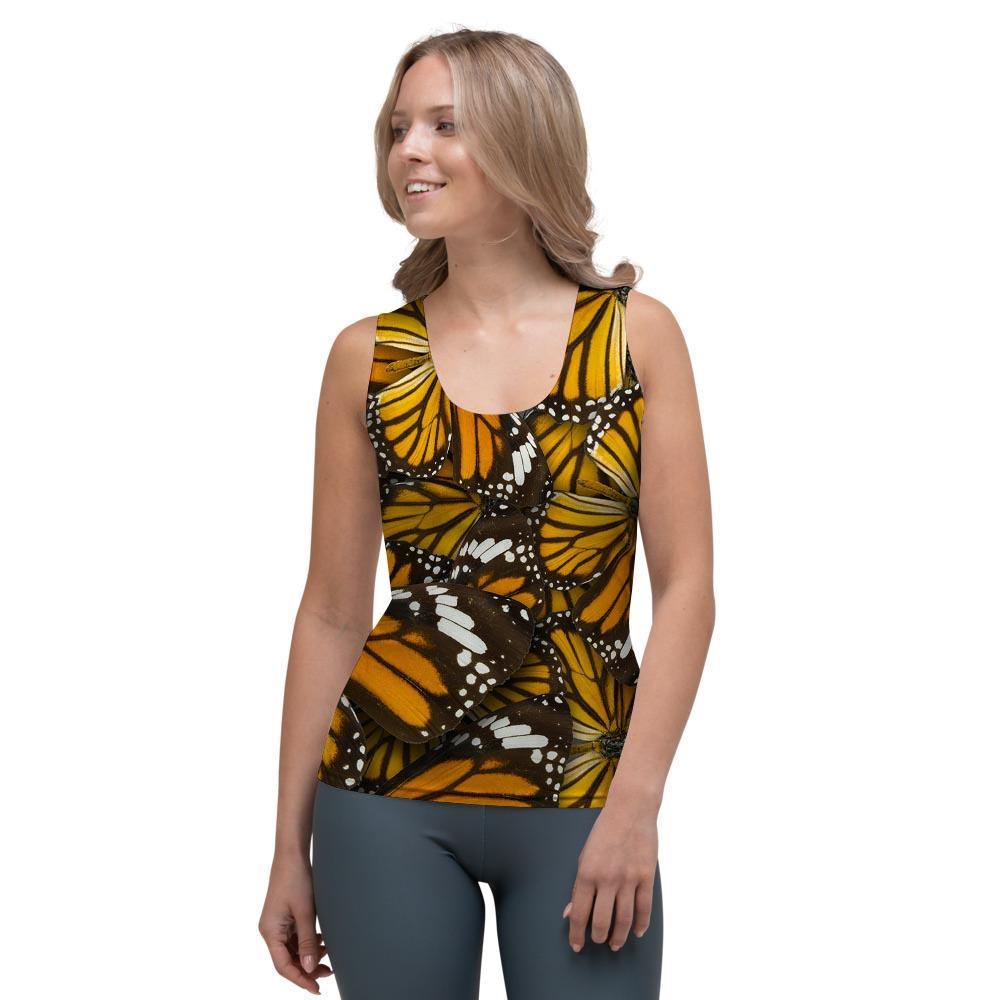 Monarch Butterfly Pattern Print Women's Tank Top-grizzshop