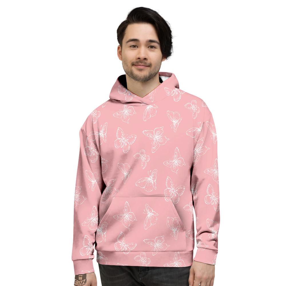 Monarch Butterfly Pink Print Pattern Men's Hoodie-grizzshop