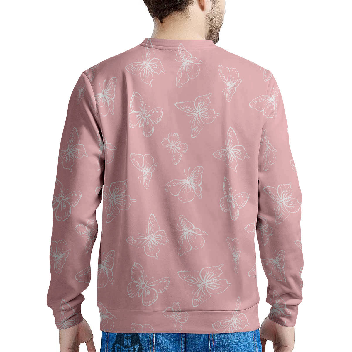 Monarch Butterfly Pink Print Pattern Men's Sweatshirt-grizzshop
