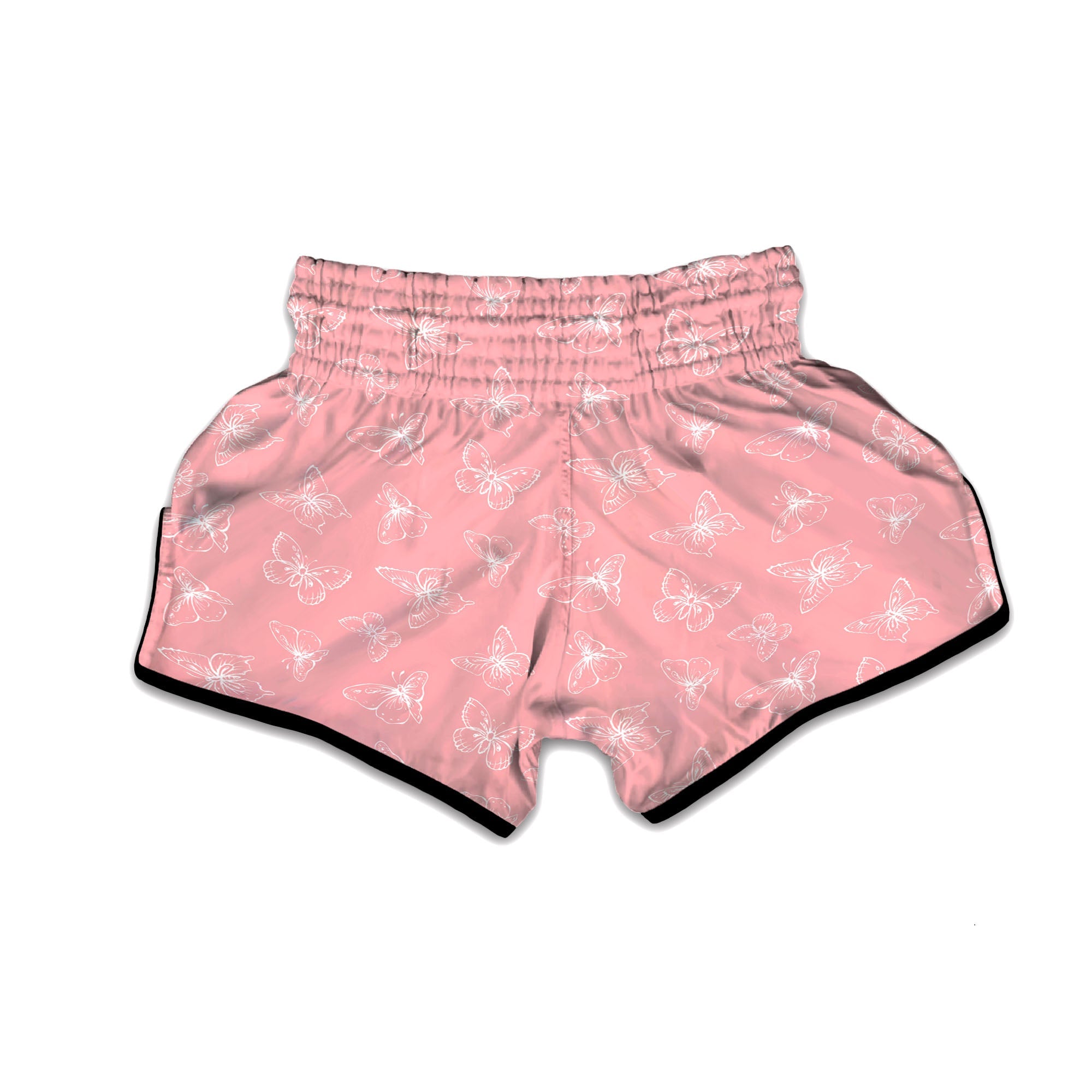 Monarch Butterfly Pink Print Pattern Muay Thai Boxing Shorts-grizzshop