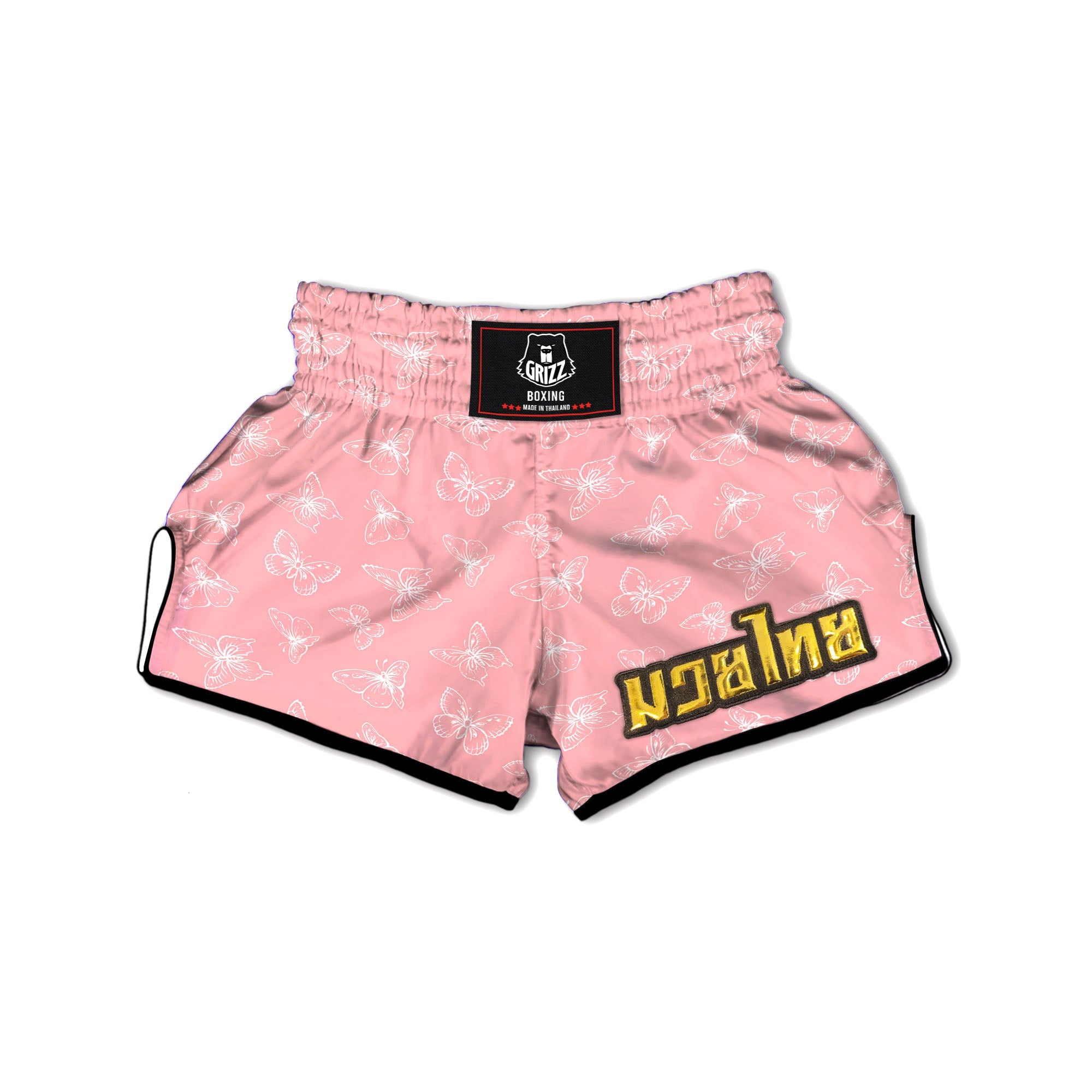 Monarch Butterfly Pink Print Pattern Muay Thai Boxing Shorts-grizzshop