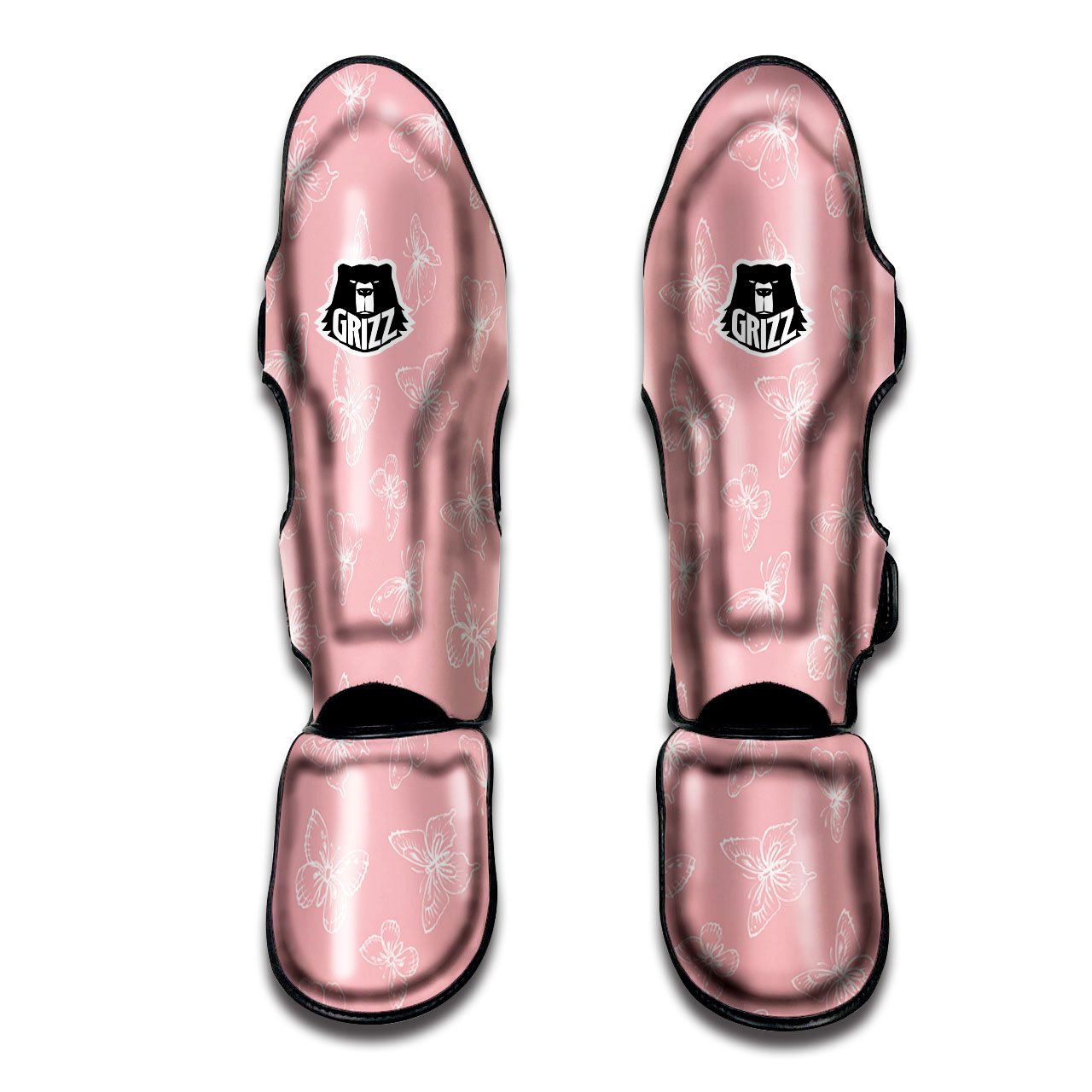 Monarch Butterfly Pink Print Pattern Muay Thai Shin Guards-grizzshop