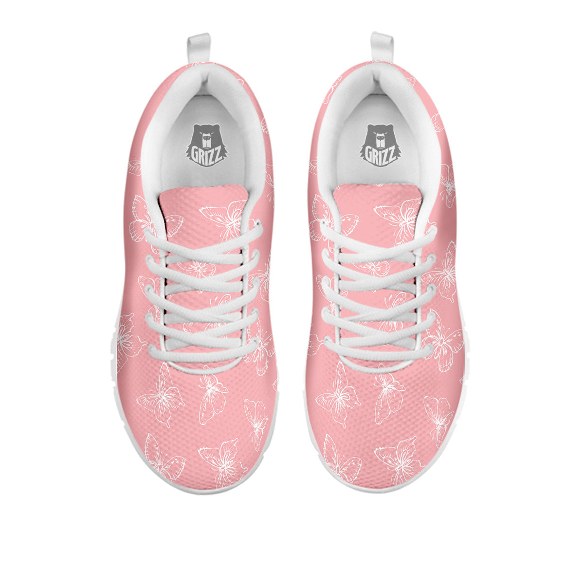 Monarch Butterfly Pink Print Pattern White Sneaker-grizzshop