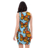 Monarch Butterfly Print Bodycon Dress-grizzshop