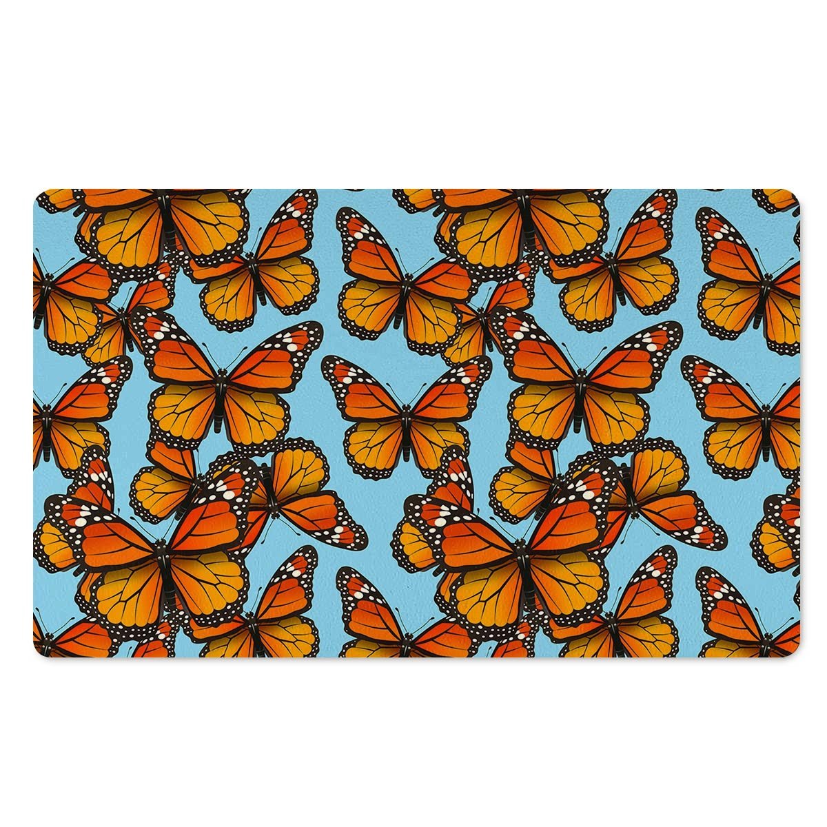 Monarch Butterfly Print Door Mat-grizzshop