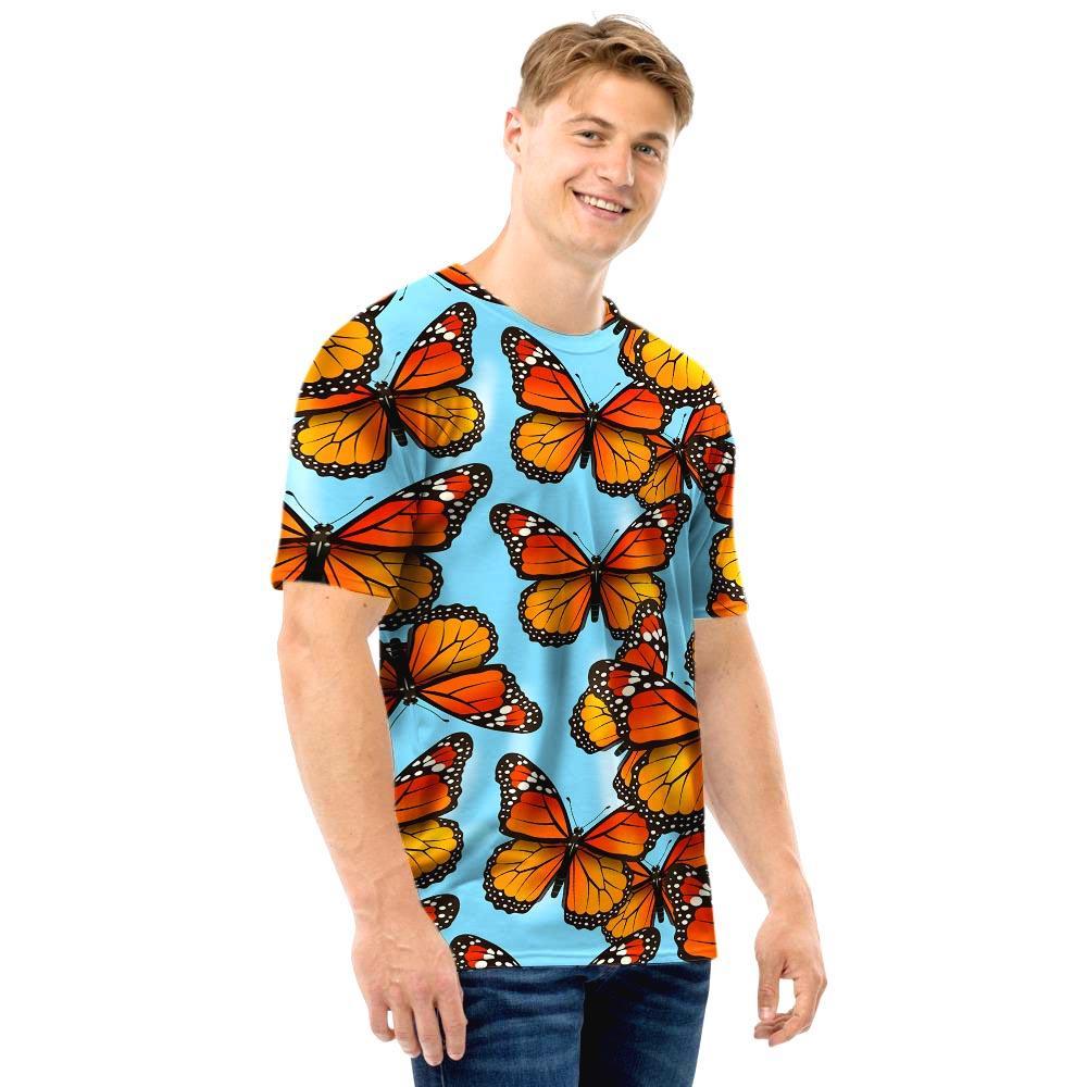 Monarch Butterfly Print Men T Shirt-grizzshop