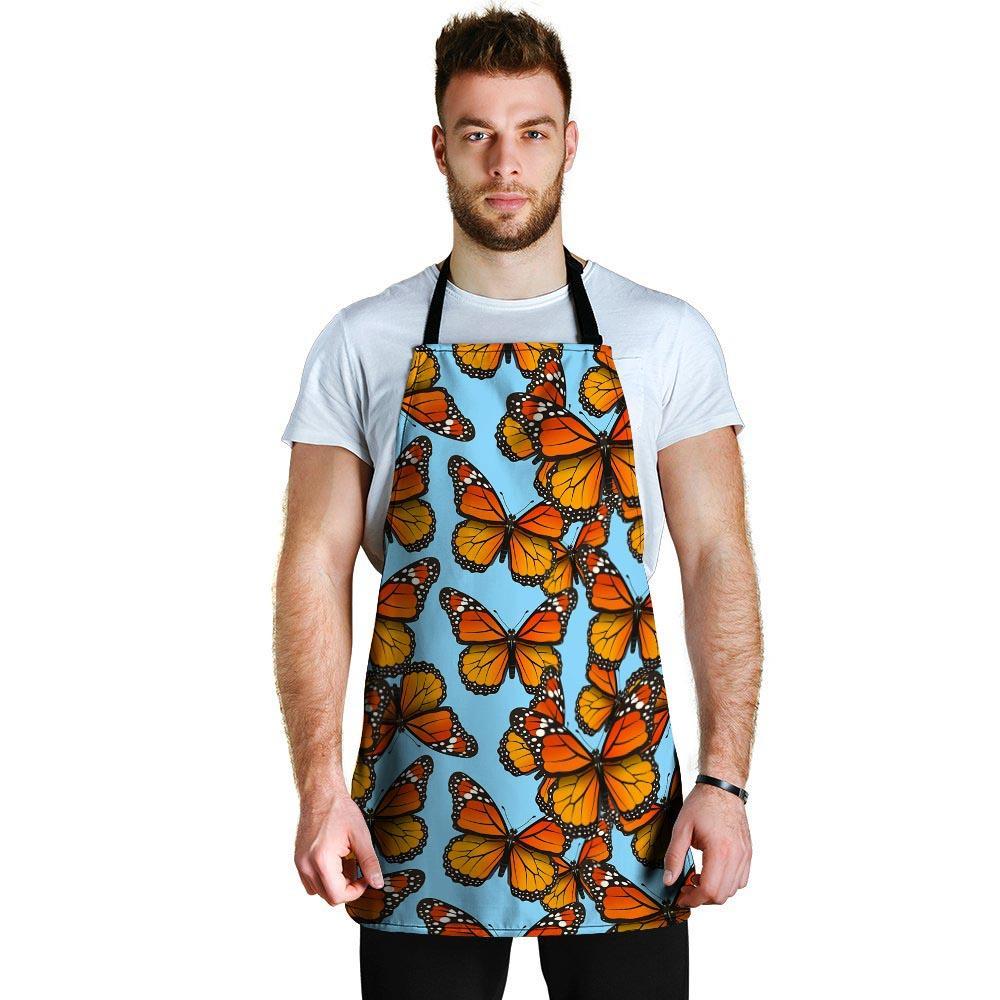 Monarch Butterfly Print Men's Apron-grizzshop