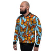 Monarch Butterfly Print Men's Bomber Jacket-grizzshop