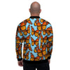 Monarch Butterfly Print Men's Bomber Jacket-grizzshop