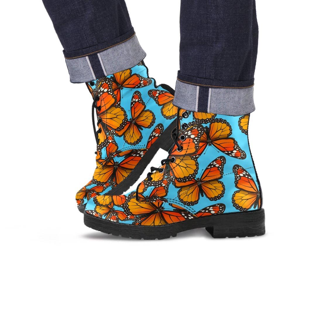 Monarch Butterfly Print Men's Boots-grizzshop