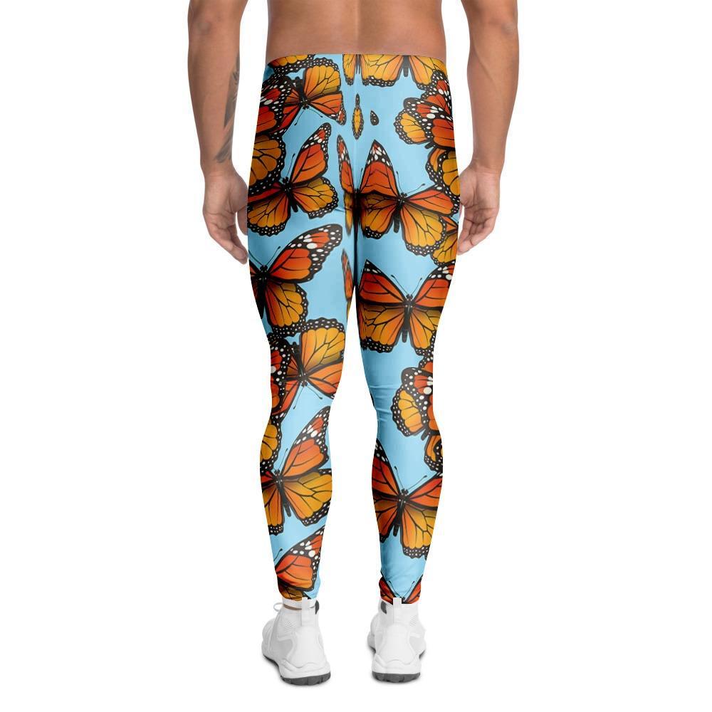 Monarch Butterfly Print Men's Leggings-grizzshop